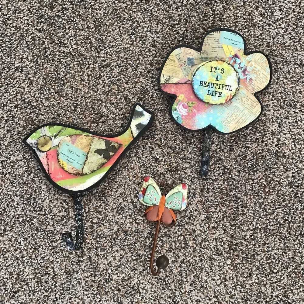 Set of 3 Colorful Wall Hooks